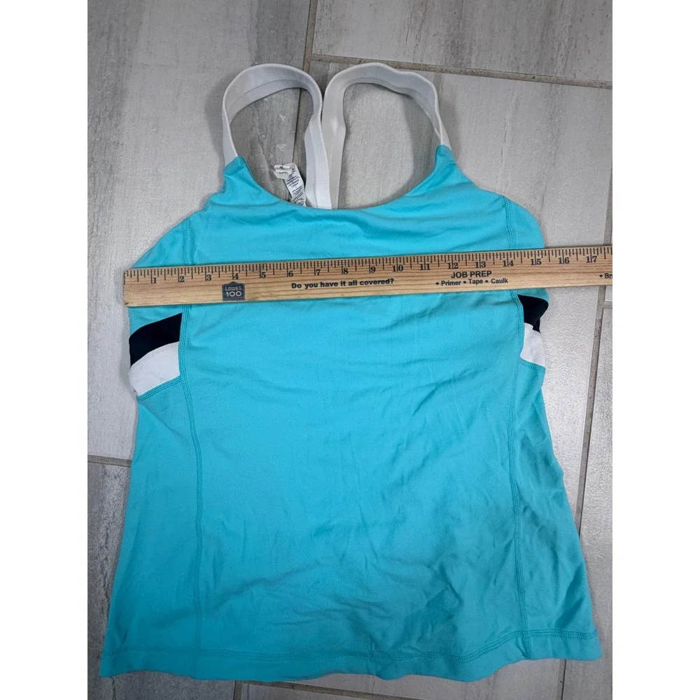 Lululemon Athletica Turquoise Racerback Tank Top with Built-in Bra Size 10